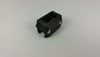 Schwarzer Hobbywing-Schalterhalter für Traxxas Jato 4x4, schräg von oben mit offener Aufnahme